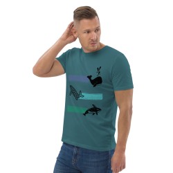 Whale Stripes Dark Organic T-Shirt