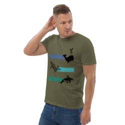 Whale Stripes Dark Organic T-Shirt