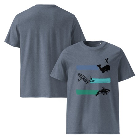 Whale Stripes Dark Organic T-Shirt