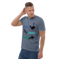 Whale Stripes Dark Organic T-Shirt