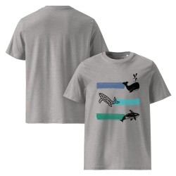 Whale Stripes Dark Organic T-Shirt
