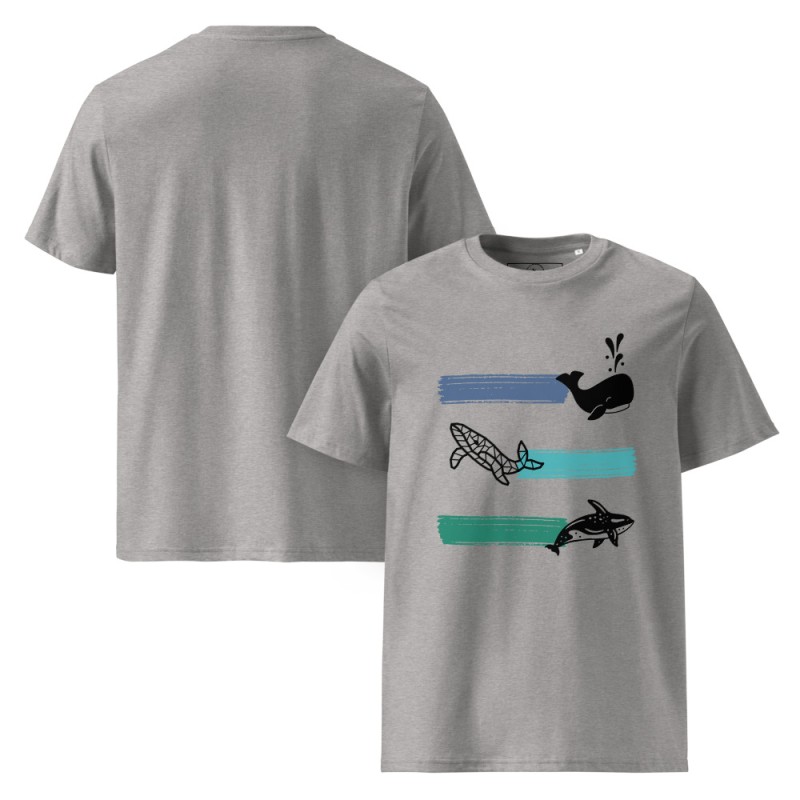 Whale Stripes Dark Organic T-Shirt