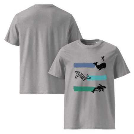 Whale Stripes Dark Organic T-Shirt