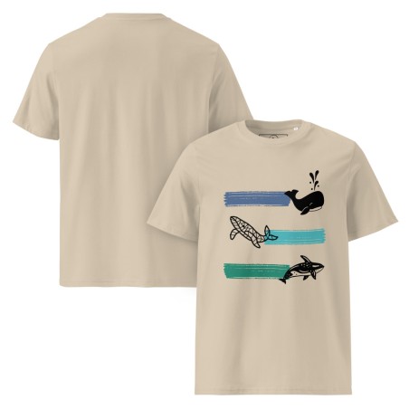 Whale Stripes Dark Organic T-Shirt