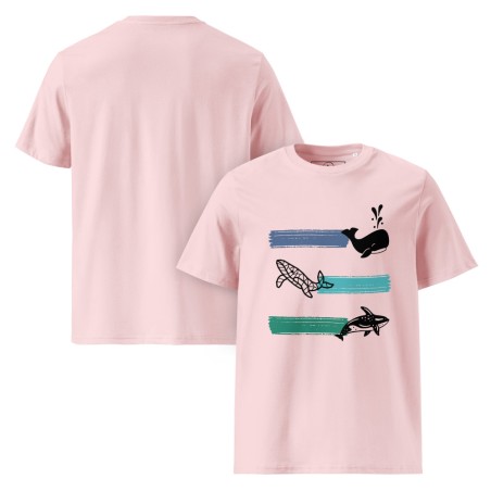 Whale Stripes Dark Organic T-Shirt