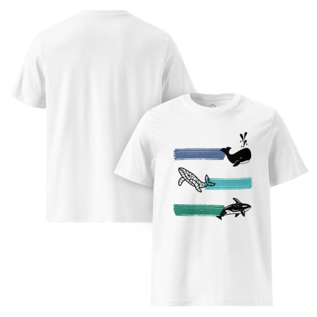 Whale Stripes Dark Organic T-Shirt