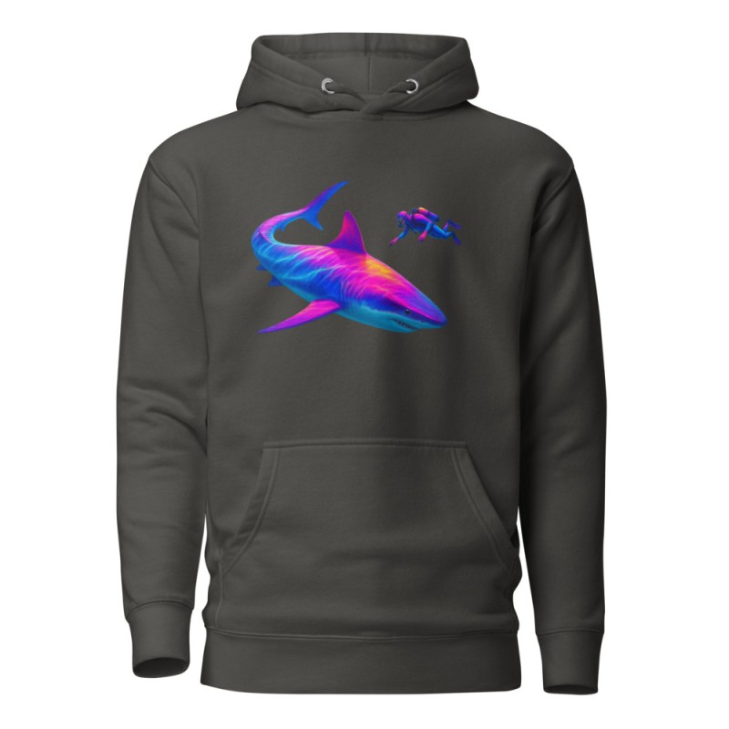 Deep Sea Disco – Diver & Shark Premium Hoodie