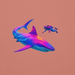 Deep Sea Disco – Diver & Shark Premium Hoodie