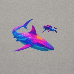 Deep Sea Disco – Diver & Shark Premium Hoodie