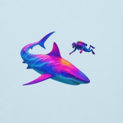Deep Sea Disco – Diver & Shark Premium Hoodie