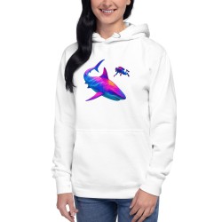 Deep Sea Disco – Diver & Shark Premium Hoodie