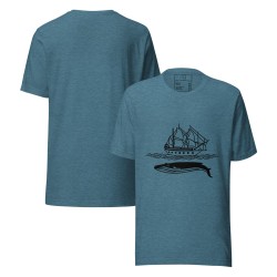 Sailingboat with whale T-shirt dark print