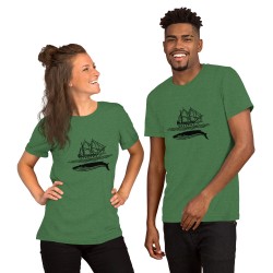 Sailingboat with whale T-shirt dark print