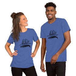 Sailingboat with whale T-shirt dark print