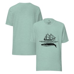 Sailingboat with whale T-shirt dark print