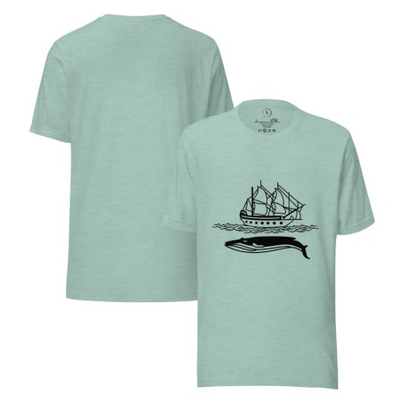 Sailingboat with whale T-shirt dark print