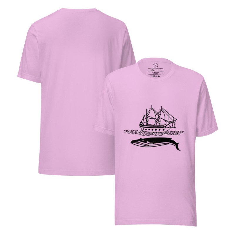 Sailingboat with whale T-shirt dark print
