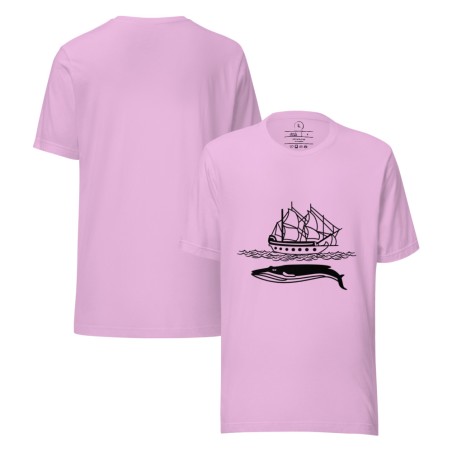Sailingboat with whale T-shirt dark print