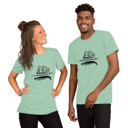 Sailingboat with whale T-shirt dark print
