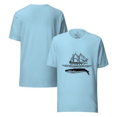 Sailingboat with whale T-shirt dark print