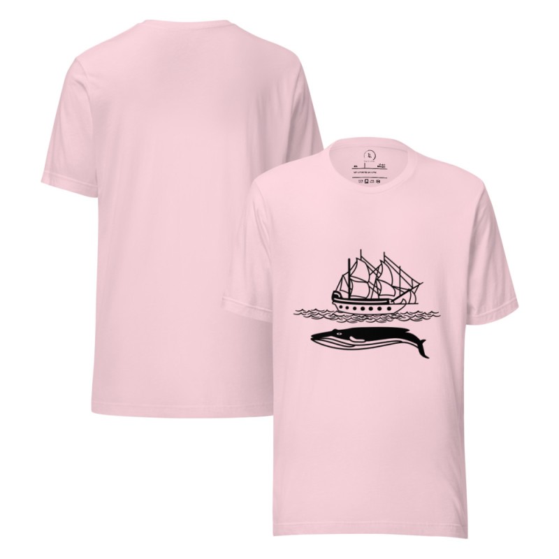 Sailingboat with whale T-shirt dark print