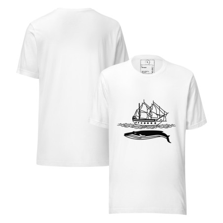 Sailingboat with whale T-shirt dark print