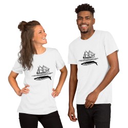 Sailingboat with whale T-shirt dark print